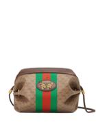 Gucci Mini Gg Bag With Web And Butterfly - Brown