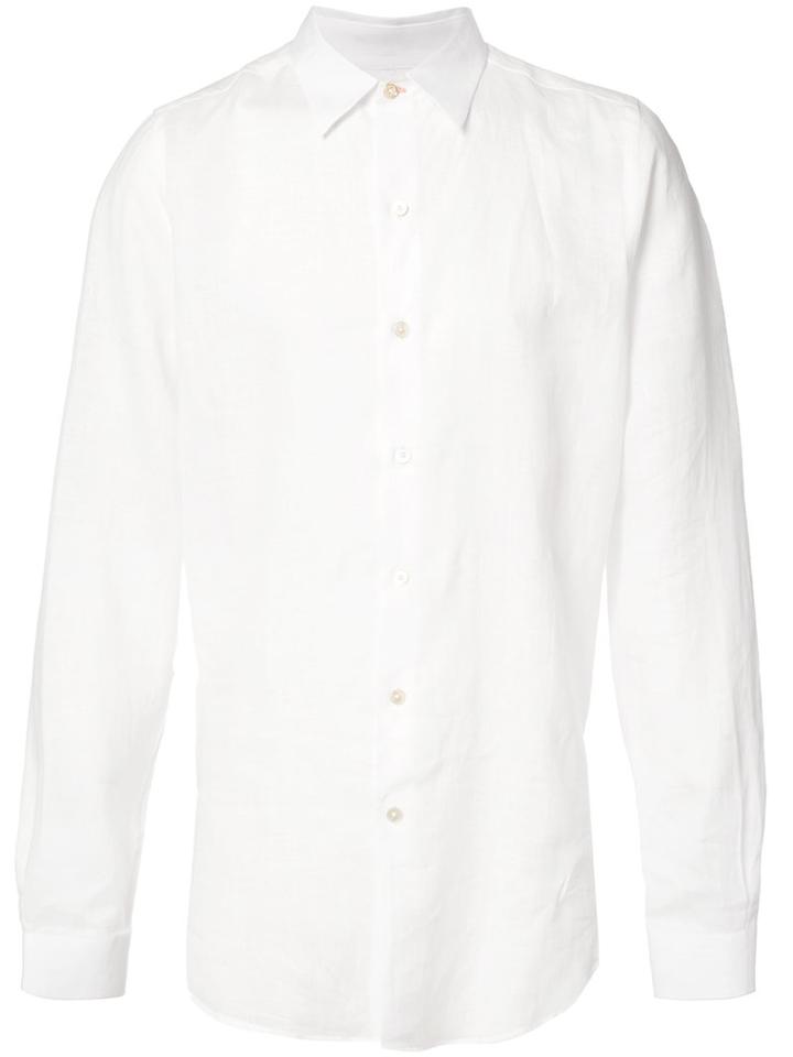 Paul Smith Classic Shirt, Men's, Size: Large, White, Linen/flax