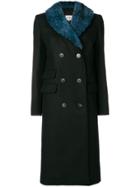 Maison Père Blue Collar Fur Coat - Black