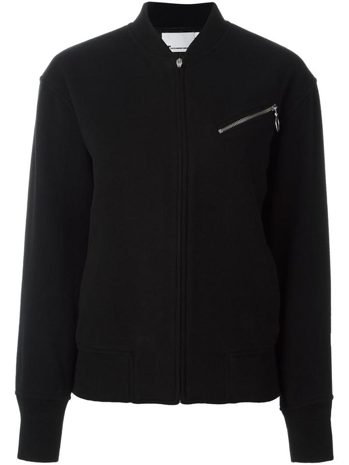 T By Alexander Wang Classic Bomber Jacket, Women's, Size: 2, Black, Acrylic/spandex/elastane/viscose/virgin Wool
