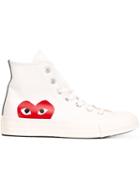 Comme Des Garçons Play Converse Chuck Taylor Sneakers, Adult Unisex, Size: 40, White, Cotton/rubber