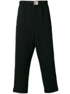 Maison Mihara Yasuhiro Loose Fit Cropped Trousers - Black