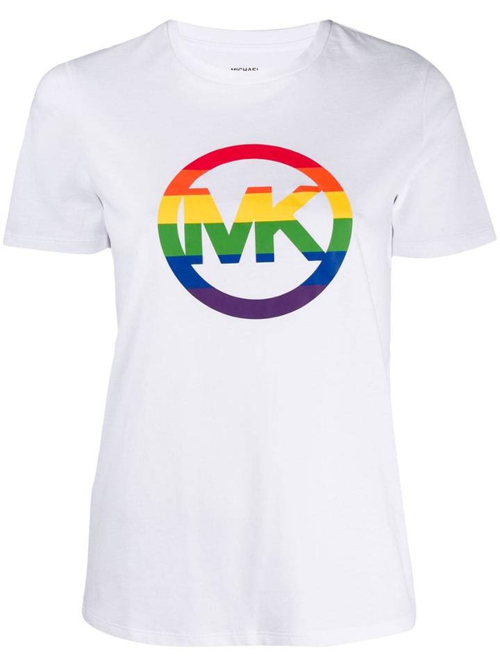 Michael Michael Kors Rainbow Logo T-shirt - White