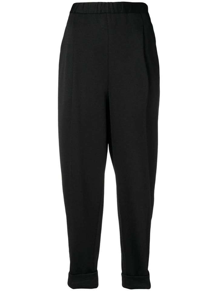 Prada Cropped Tapered Trousers - Black