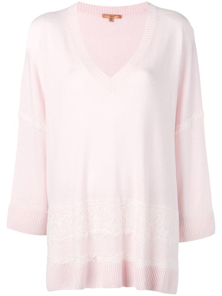 Ermanno Scervino Lace Embellished Jumper - Pink