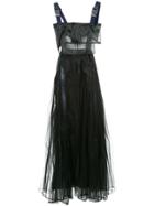 Quetsche Sheer Flared Dress - Black