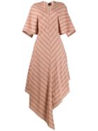 Loewe Paula Striped Asymmetric Dress - Neutrals
