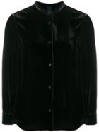 Aspesi Velvet Collarless Blouse - Brown