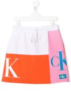 Calvin Klein Kids Teen Colour Block Mini Skirt - Orange