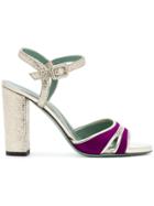 Paola D'arcano Metallic Two-tone Sandals - Pink & Purple