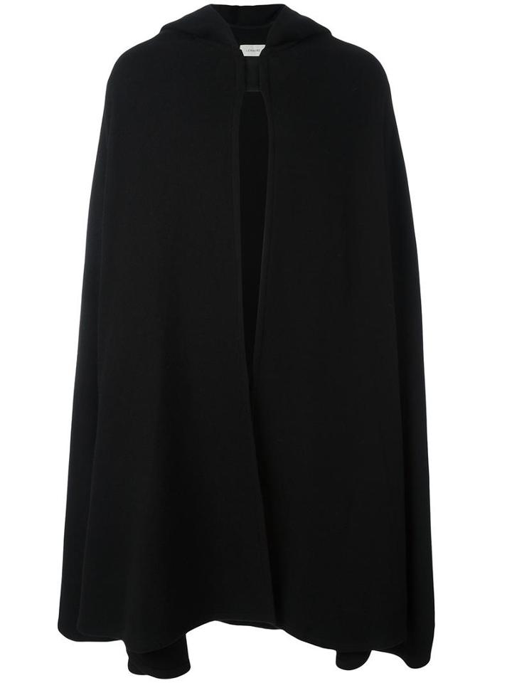 Lemaire Hooded Long Cape, Men's, Black, Yak