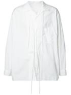 Yohji Yamamoto Ribbon Tie Shirt, Men's, Size: 1, White, Cotton