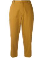 Maison Margiela High Cropped Trousers, Women's, Size: 44, Brown, Cotton/linen/flax