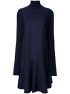 Le Ciel Bleu 'knit Sleeve Flare' Dress, Women's, Size: 38, Blue, Wool