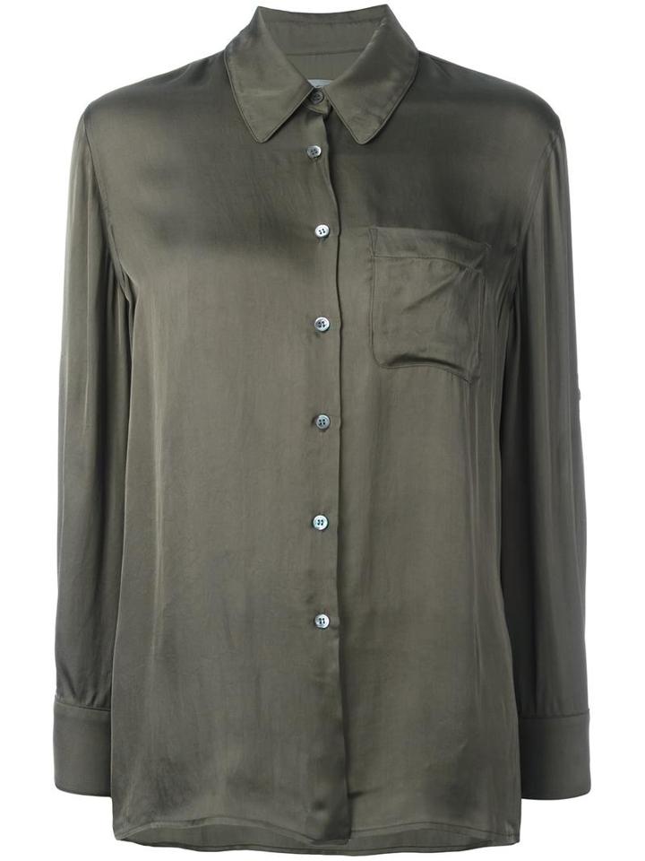 Chest Pocket Shirt, Women's, Size: 1, Green, Viscose/cotton, Raquel Allegra