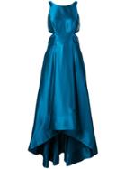 Aidan Mattox Flared Gown With Cut-outs - Blue