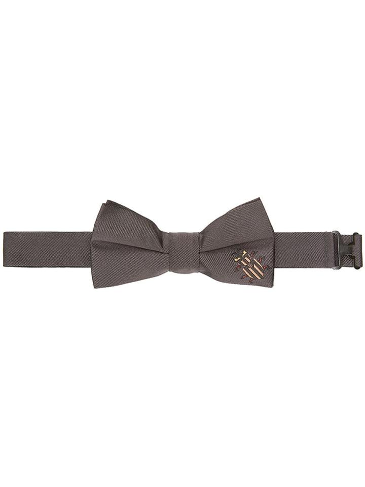 Fendi Embroidered Logo Bow Tie - Grey