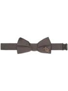 Fendi Embroidered Logo Bow Tie - Grey