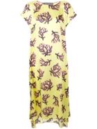 Marni Coral Print Midi Dress - Yellow