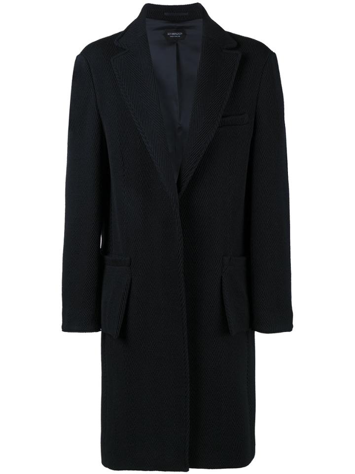 Curieux Gambit Single Breasted Coat - Blue