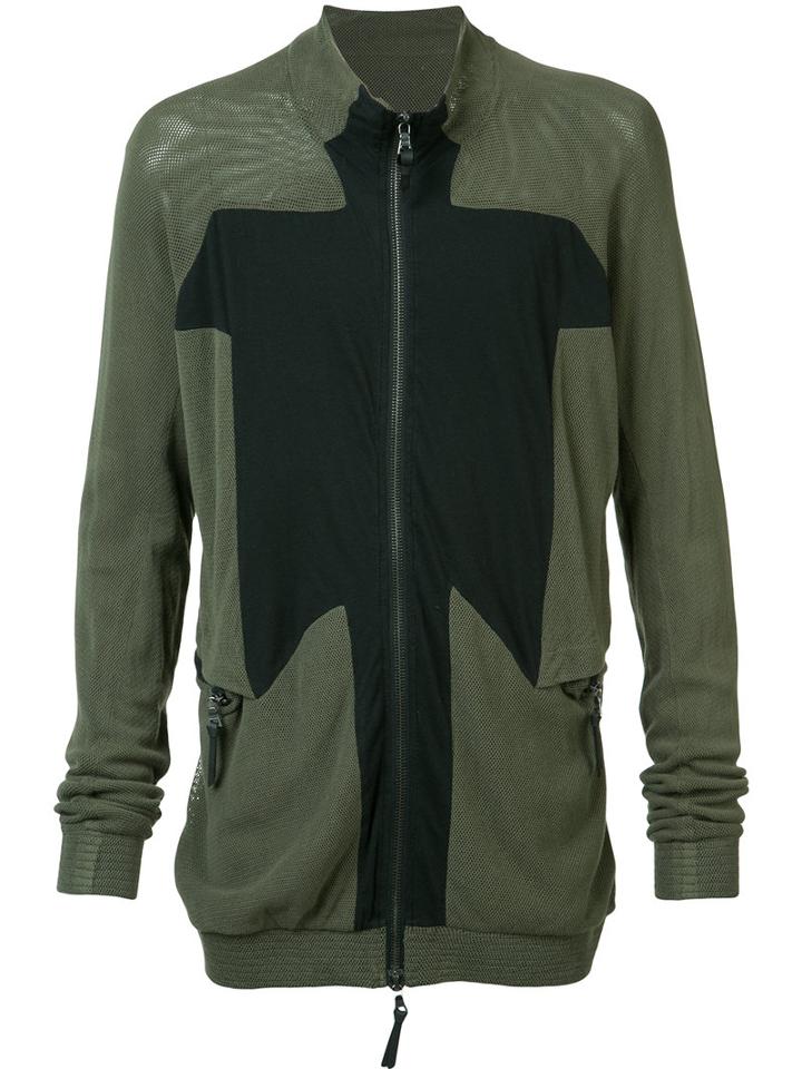 11 By Boris Bidjan Saberi Zipped Sweatshirt, Men's, Size: Small, Green, Cotton