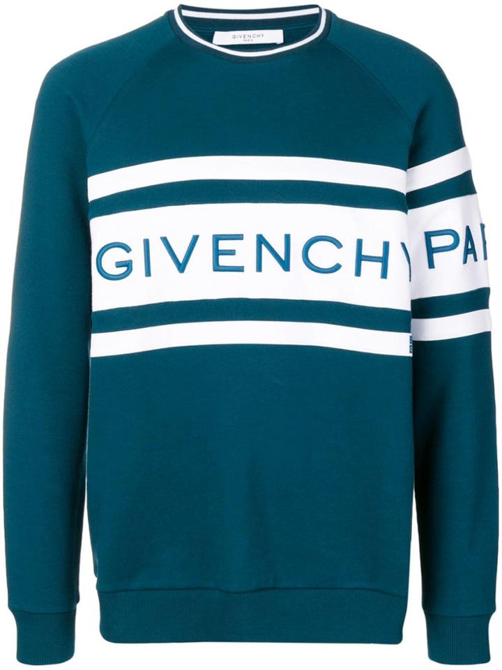Givenchy Logo Crew Neck Sweatshirt - Blue