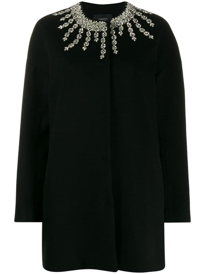 Giambattista Valli Oversized Crystal-embellished Coat - Black