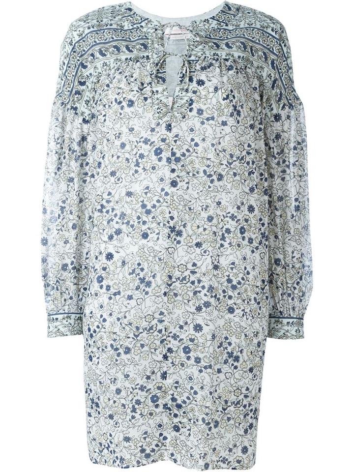 See By Chloé Boho Floral Print Dress, Women's, Size: 38, White, Cotton