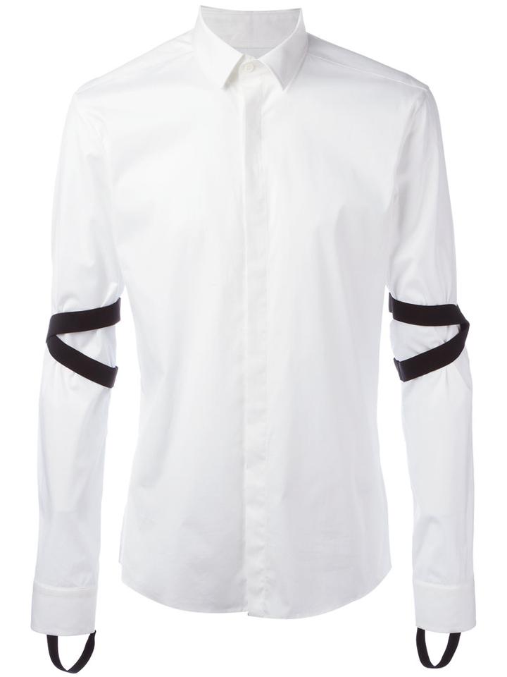 Les Hommes Stirrup Detail Shirt, Men's, Size: 50, White, Cotton/spandex/elastane