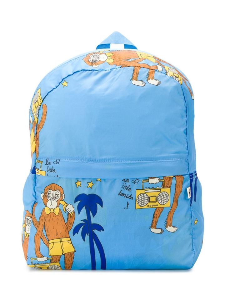 Mini Rodini Cool Monkey Lightweight Backpack - Blue