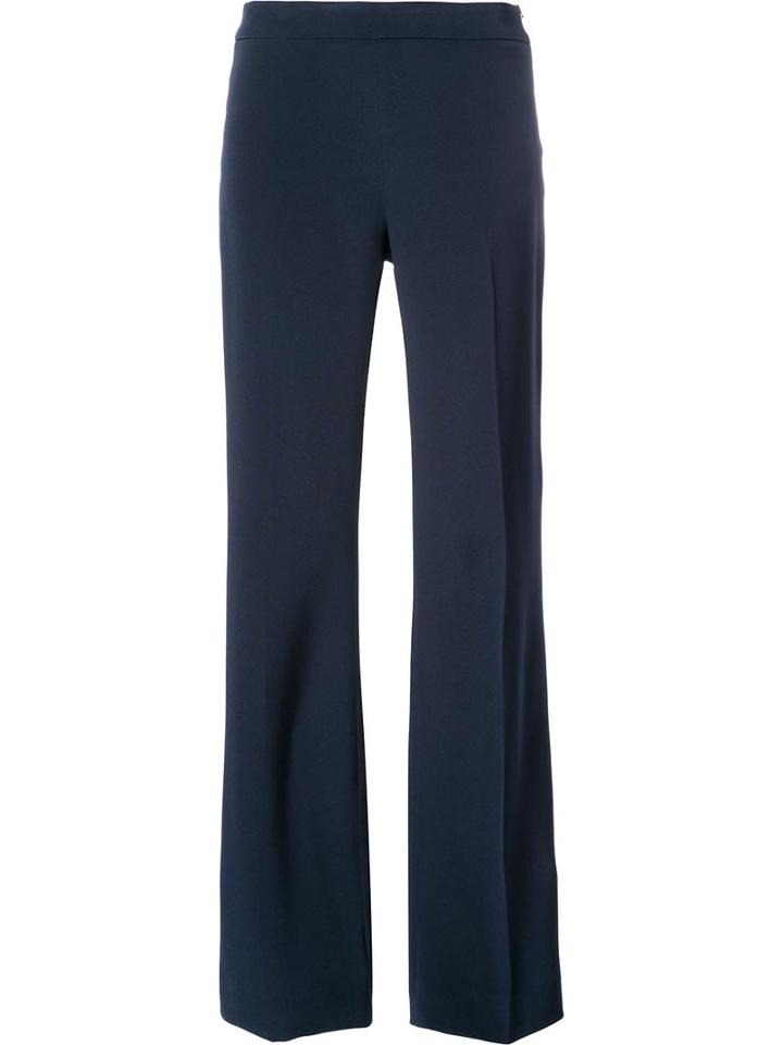 Carolina Herrera Long Flared Trousers, Women's, Size: 16, Black, Silk/virgin Wool