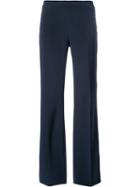 Carolina Herrera Long Flared Trousers, Women's, Size: 16, Black, Silk/virgin Wool