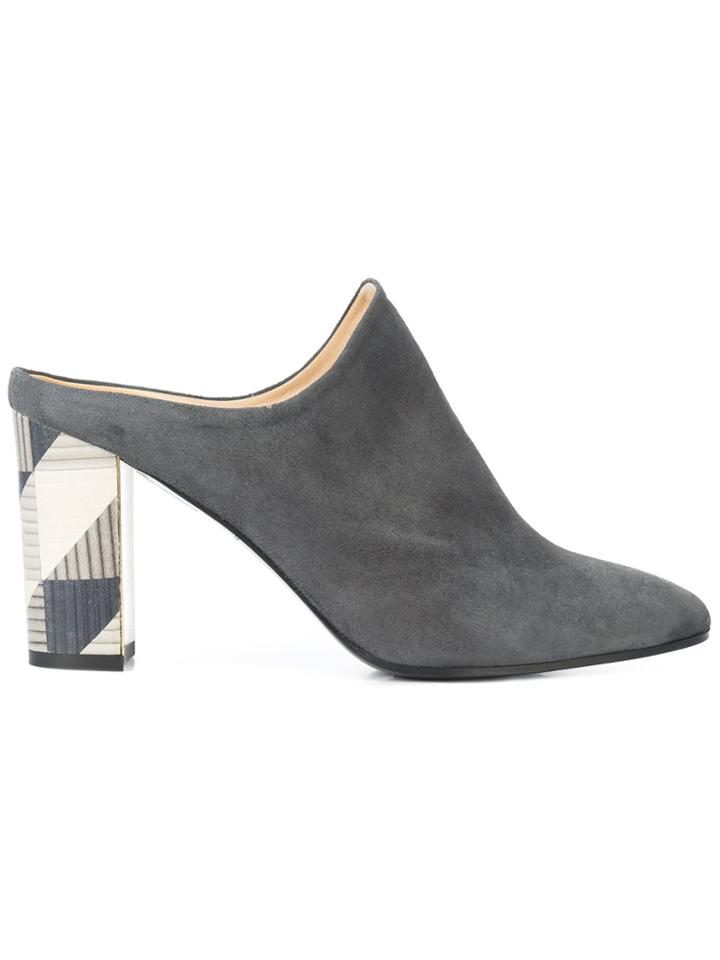 Marion Parke Printed Heel Mules - Grey