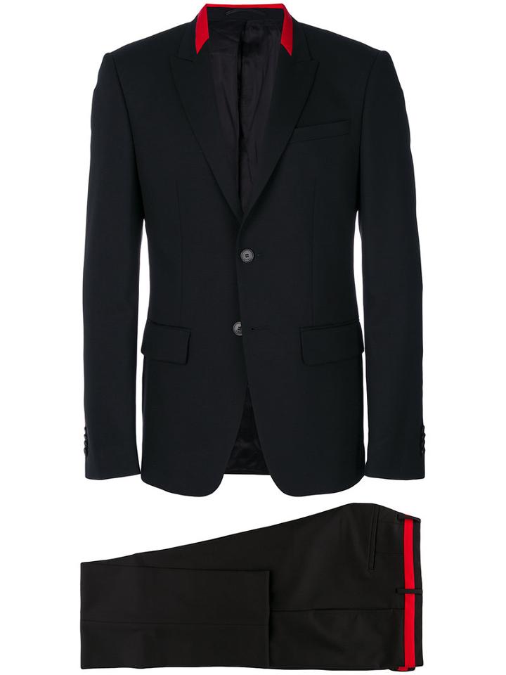 Givenchy - Contrast Trim Two-piece Suit - Men - Cotton/spandex/elastane/acetate/wool - 46, Black, Cotton/spandex/elastane/acetate/wool