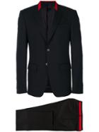 Givenchy - Contrast Trim Two-piece Suit - Men - Cotton/spandex/elastane/acetate/wool - 46, Black, Cotton/spandex/elastane/acetate/wool