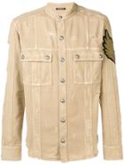 Balmain Overshirt Distressed Jacket - Neutrals