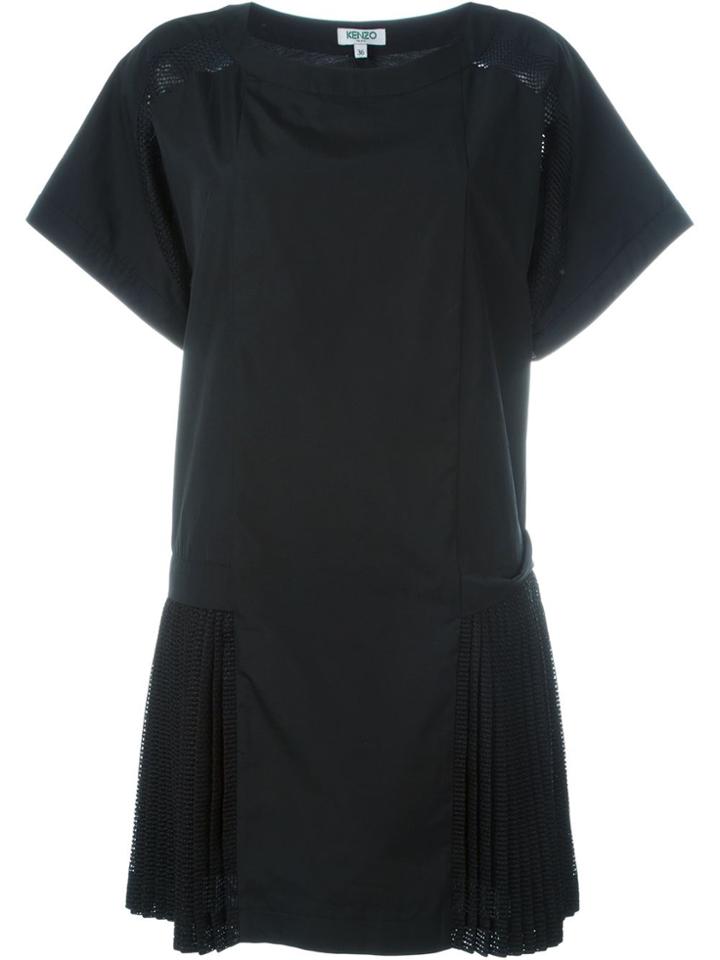 Kenzo 'tech' Pleated Dress - Black