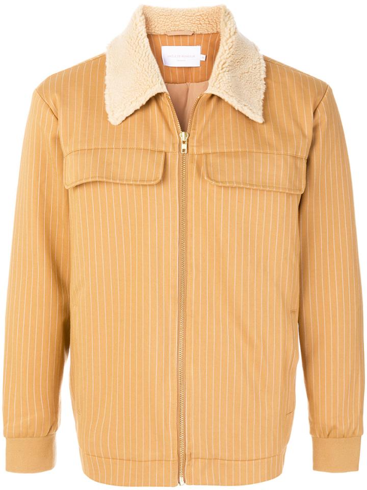 Drôle De Monsieur Teddy Stripy Jacket - Yellow & Orange