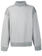 Juun.j Ribbed Panel Sweatshirt, Men's, Size: 44, Grey, Cotton/polyethylene