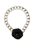 Chanel Vintage 2004 Camellia Gourmette Necklace - Metallic