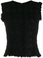 Ermanno Scervino Sleeveless Fringed Top - Black