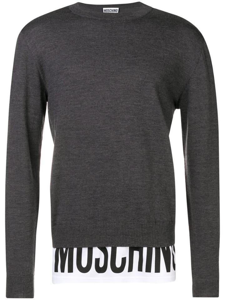 Moschino Layered Look Sweater - Grey