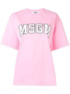Msgm Oversized Logo T-shirt - Pink