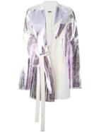Mm6 Maison Margiela Holograph Panels Oversize Jacket, Women's, Size: 42, Nude/neutrals, Polyester/viscose/wool