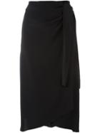 Isabel Marant 'bezak' Crêpe Wrap Skirt, Women's, Size: 36, Black, Acetate/silk/cotton