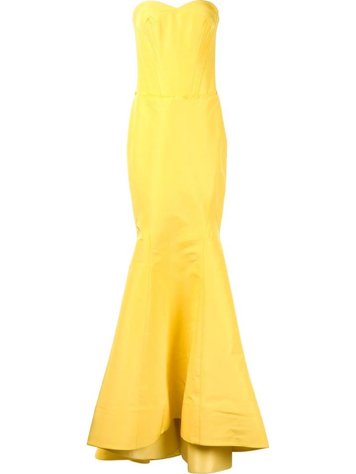 Zac Posen Corset Gown, Women's, Size: 4, Yellow/orange, Silk