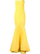 Zac Posen Corset Gown, Women's, Size: 4, Yellow/orange, Silk
