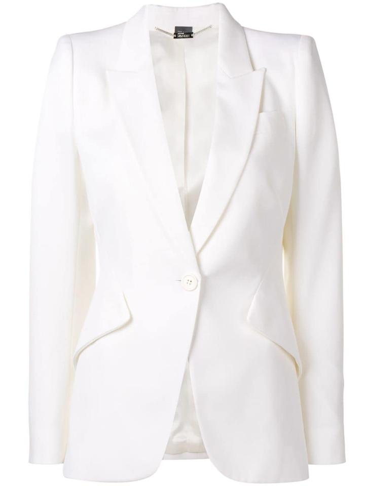 Alexander Mcqueen Single-breasted Blazer - White