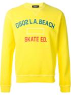 Dsquared2 Skate Print T-shirt, Men's, Size: L, Yellow/orange, Cotton