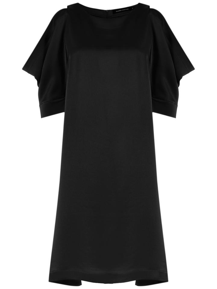 Gloria Coelho Draped Sleeves Dress - Black